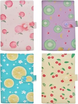 4 PCS 120 slots 2.33.5" Nail Art Sticker Storage Books, Empty Collection Book for DIY Stickers, Nail Art Decal Display Set Transparent Collection Organizer - Fruit