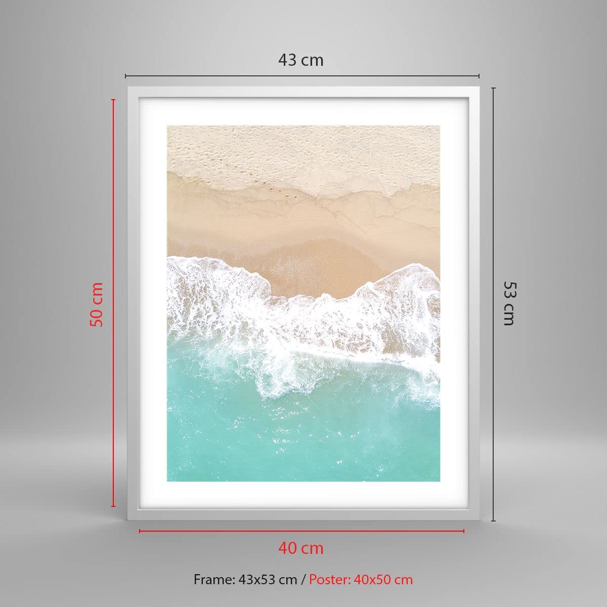 A4 oder A3 Poster Wellen Print Wandbild Strand Küste Plakat Meer