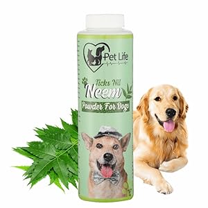 Pet Life Organic Flea & Tick Nil Neem Powder for Soft & Conditioned Coat | Dog Powder for Ticks and Fleas for All Dog Breed -100GM