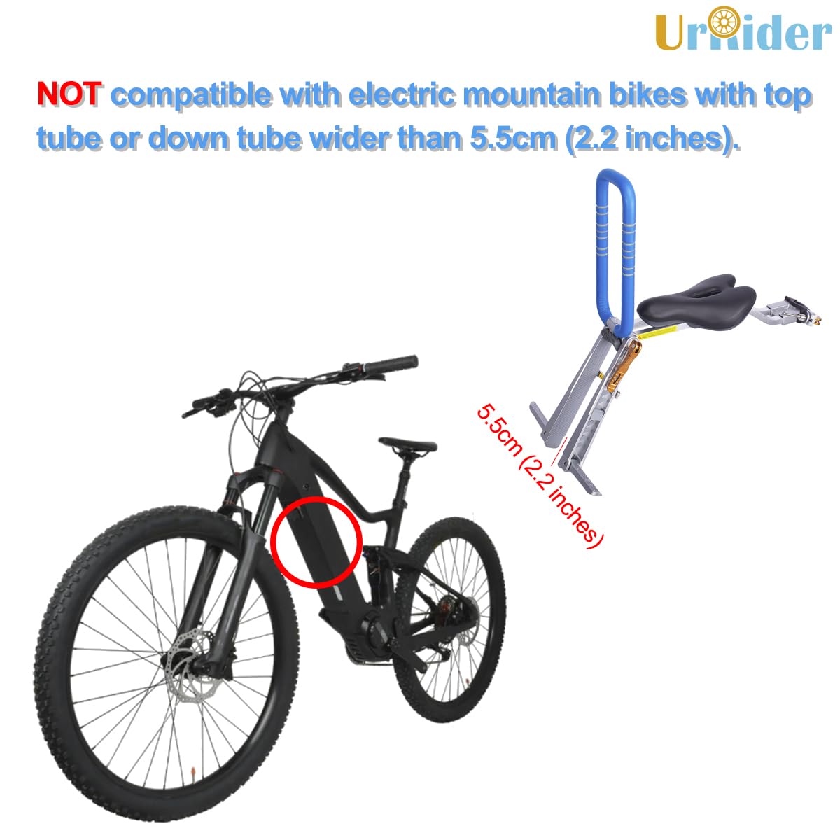 UrRider Siège de Vélo pour Enfant Pliable Portable Montage Avant à Dégagement Rapide sans Outil