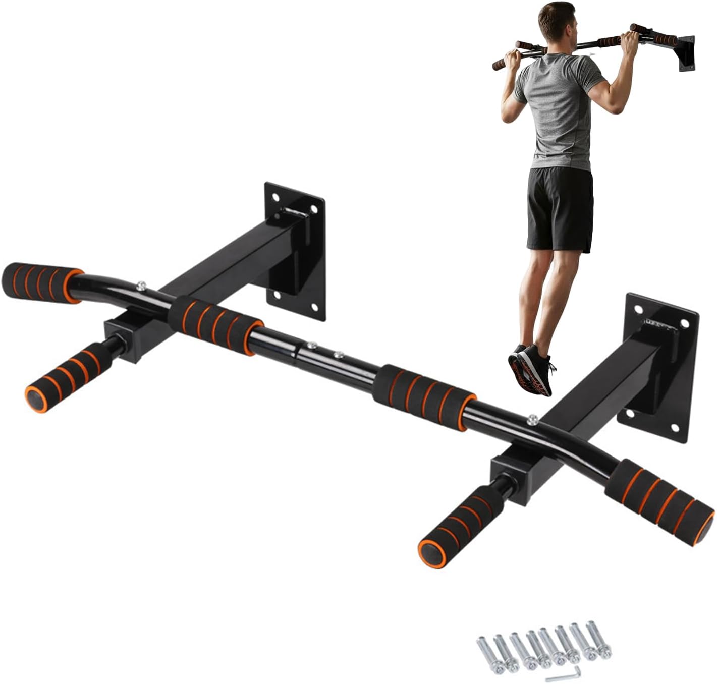 壁取り付け プルアップ バー | ディップステーション ラック - フィットネスディップスタンド - 家庭用フィットネス、ワークアウ