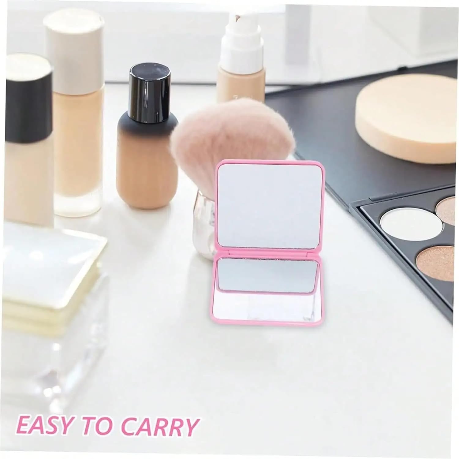 4pcs Handheld Makeup Mirror Portable Folding Compact Magnifying Side for Women Girls Travel Office