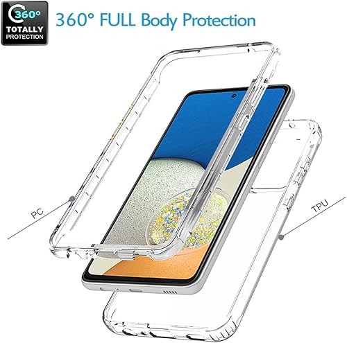 Miniatura 3 de Funda de teléfono para Galaxy A73 5G, Samsung A73 5G con protector de pantalla de vidrio templado, carcasa protectora de cuerpo completo