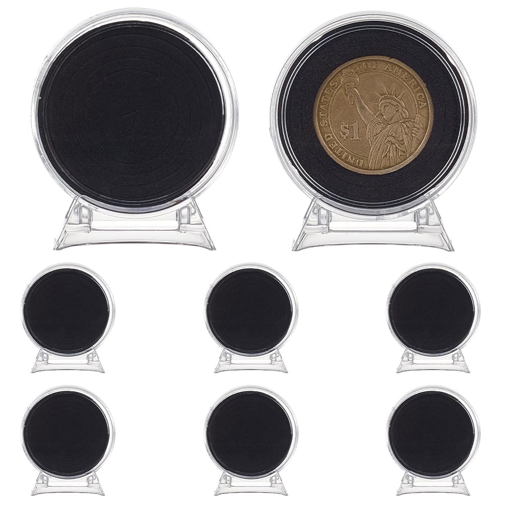 Soportes de monedas acrílicos WEBEEDY con base y protección premium