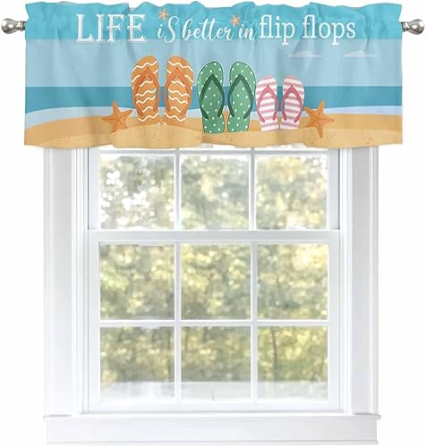Miniatura 7 de Savannan Cenefas de playa, cenefas de verano con dibujos animados en el mar, la vida en la playa es mejor en chancletas con bolsillo para barra