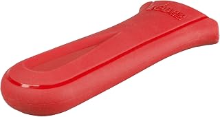 Lodge Deluxe Silicone Hot Handle Holder - Dishwasher Safe Hot Handle Holder Designed for Lodge Cast Iron Skillets 9 Inches+ w/Keyhole Handle - Reusable Heat Protection Up to 550° - Red