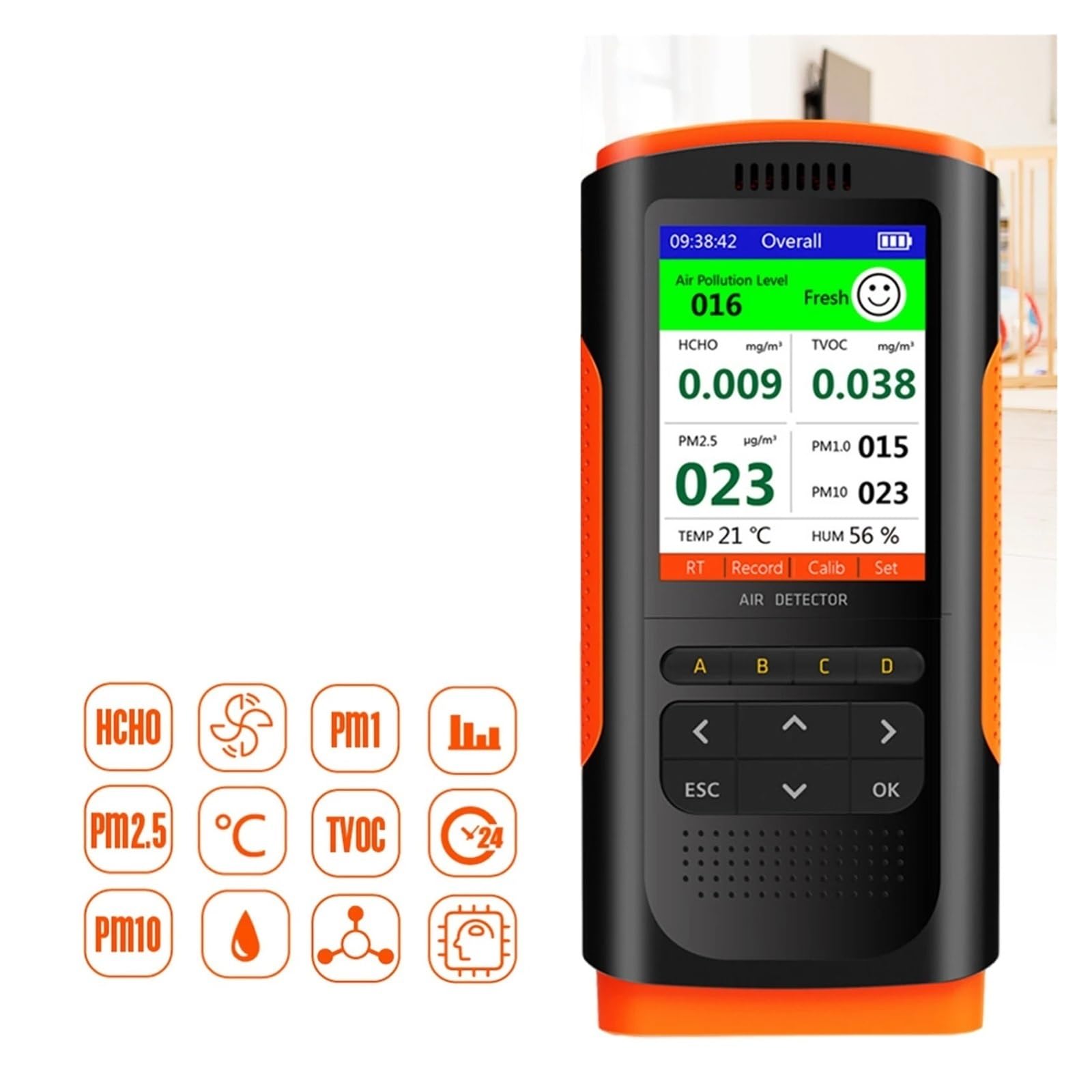 Monitor jakości powietrza, Detektor formaldehydu Monitor jakości powietrza PM 2.5 przenośny wyświetlacz zanieczyszczenia powietrza rodzinna dekoracja miernik CO2 analizator,do domu, biura, samochodu