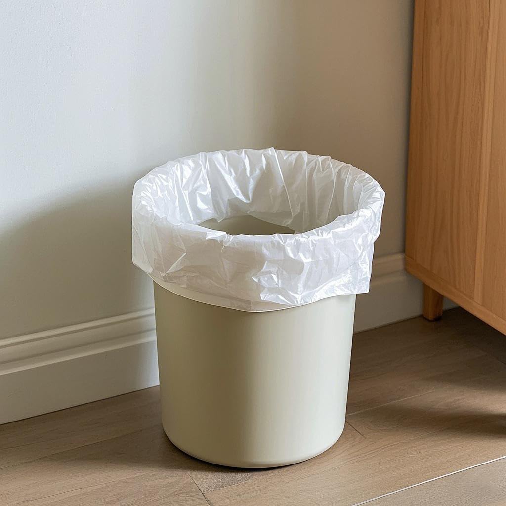 Bolsas de basura de 8 galones – 50 bolsas de basura medianas de 8 galones, bolsas de basura blancas sin perfume de 8 galones para oficina, dormitorio, baño, cocina