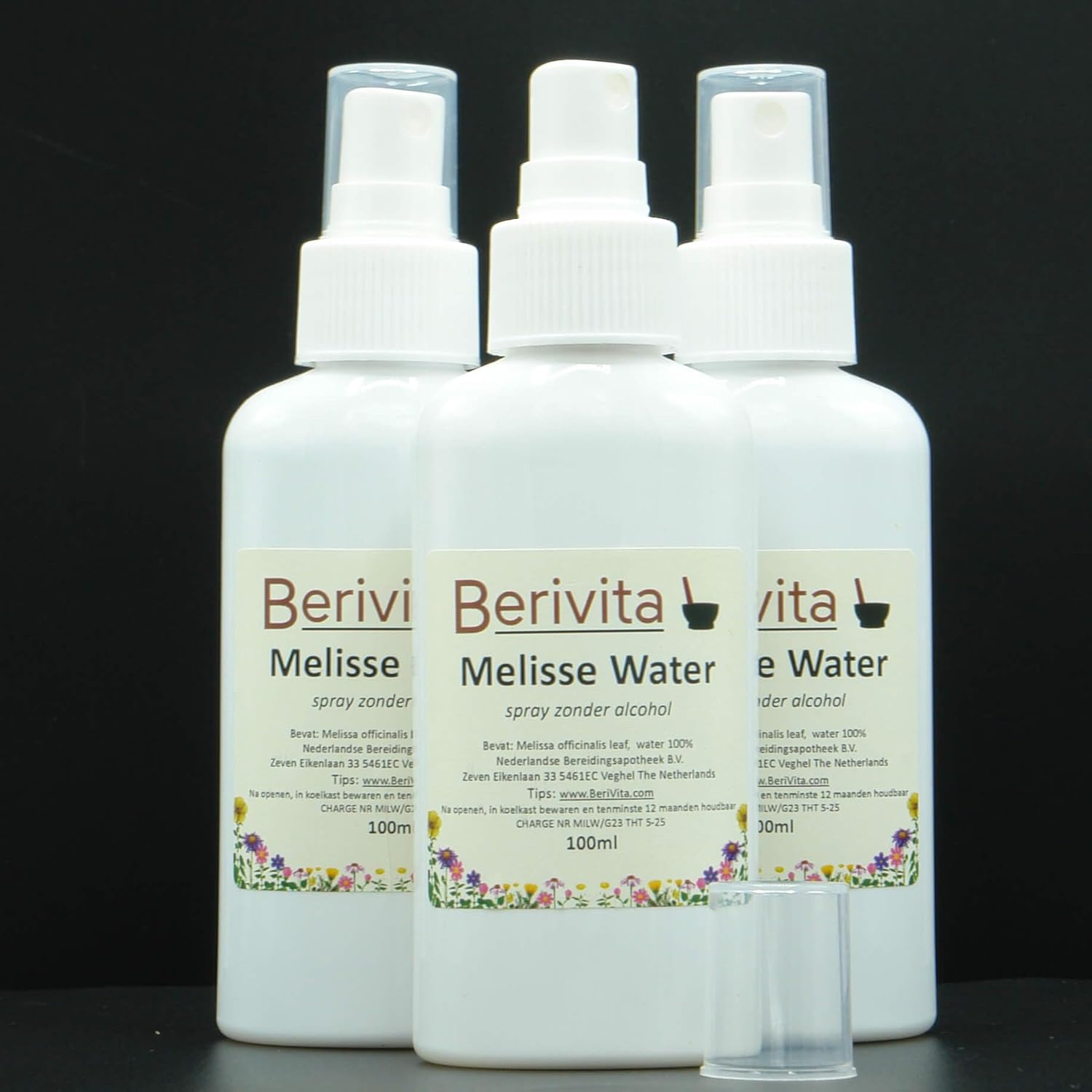 Melisse Water 3x100ml Spray 100% Puur – Hydrosol, Hydrolaat van Citroenmelisse – Gezicht en Body Mist – Natuurlijke Toner