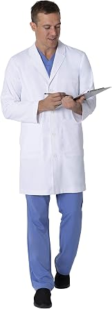 Healing Hands Luke Lab Coat For Men 5 Pockets Relaxed Fit 2-Way Stretch | Durable Infused Fabric, Easy Layering, Side Slits, Flexible Movement, Clinic & Hospital Use