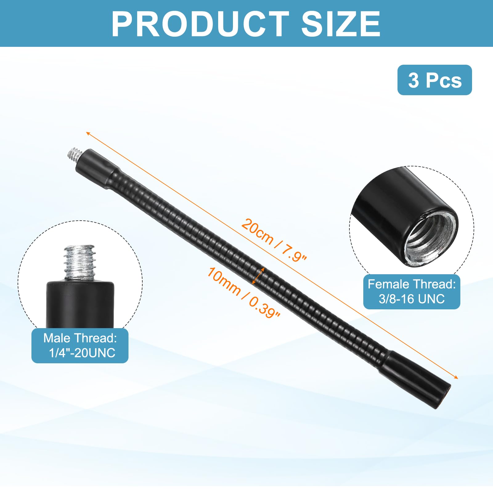 PATIKIL 3Pcs 7.9" Gooseneck - Image 2
