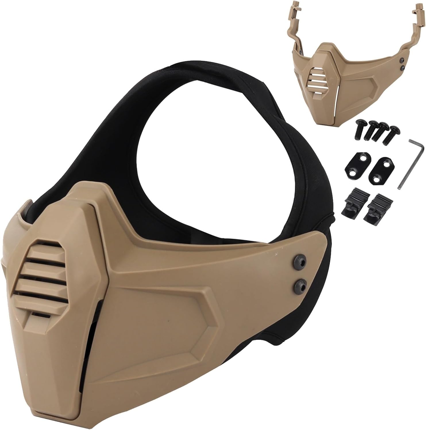 Airsoft Mask, Tactical Half Mask for Face Protection, for Outdoor Sports, Cs Games and Halloween Cosplay