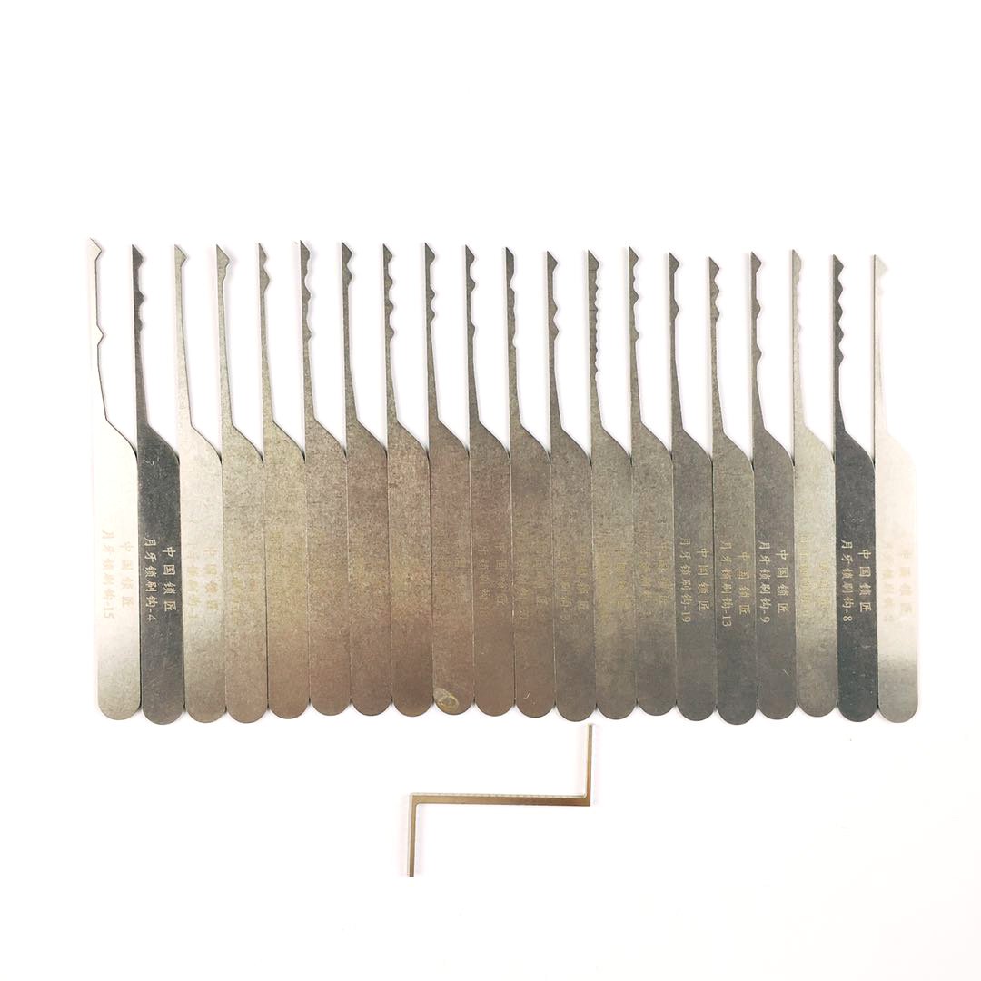 Tpm Go Steel Blue 20Pcs Lock Pick Rake,Beginner Rake Lock Pick Set