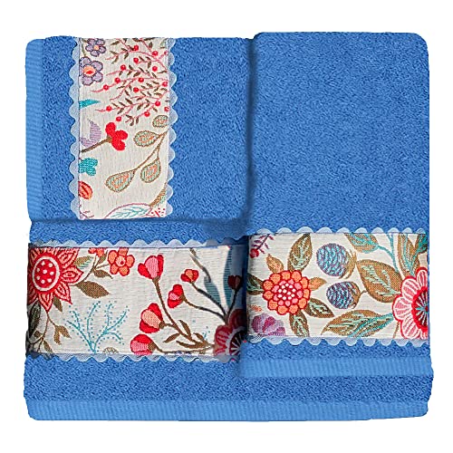 O'LANG- Juego 3 Toallas Premium, 100% Algodón 500 gr/m2― 1 Baño Grande (100x150 cm), 1 Lavabo (50x100cm), 1 Tocador...