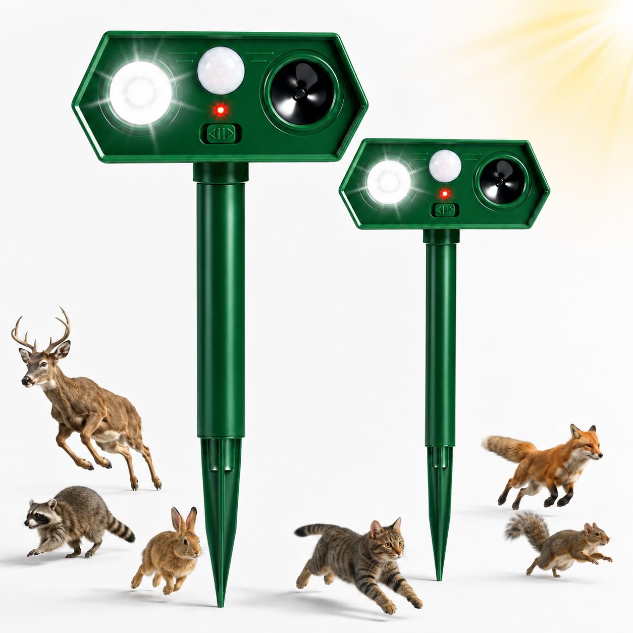 Photo 1 of LNYUHAD Solar Ultrasonic Animal Repellent, 2-Pack