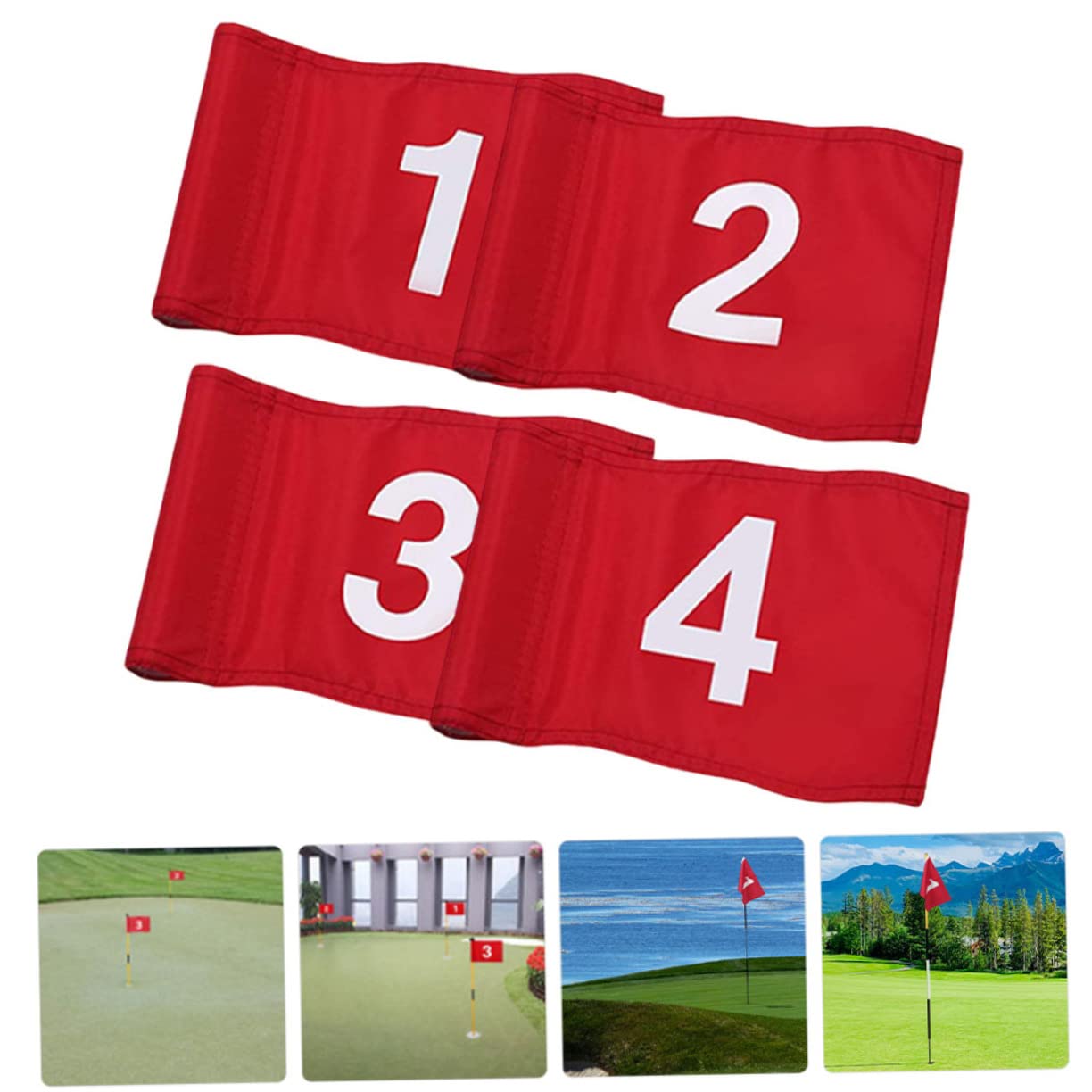 BCOATH Golf Flags 4 Pack Golf Course Flags Detachable Poles for Practice and Training Sturdy and Versatile