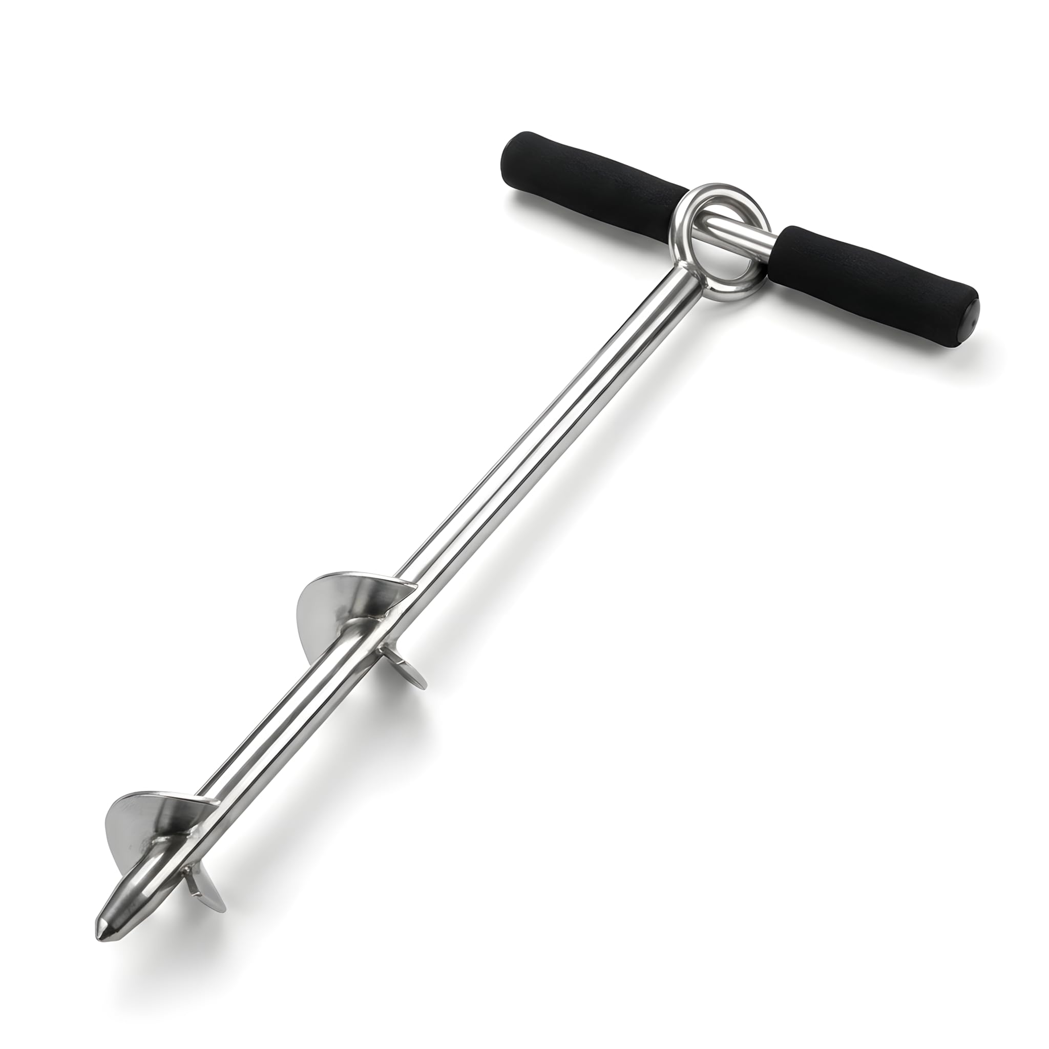 Ancla De Arena De Acero Inoxidable 316 para Embarcaciones, Ancla De Arena De Playa De Doble Placa con Mango Y Diseño De Tornillo, Ancla De Barra De Arena Resistente A La 18INCH Sand Anchor