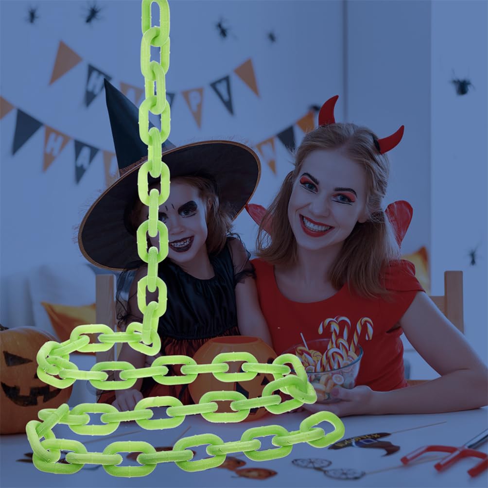 Catena di Plastica Luminosa per Halloween Catena Finta Che Si Illumina al Buio Oggetto di Scena per Cosplay e Feste