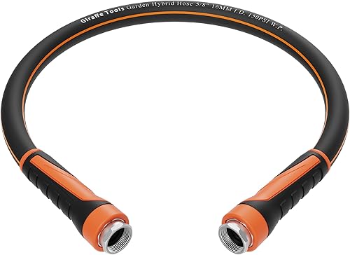 Miniatura 14 de Giraffe Tools - Manguera de jardín de 100 pies x 5/8 pulgadas, resistente, flexible y ligera, con temporizador, boquilla y aspersor, material 2-5/8