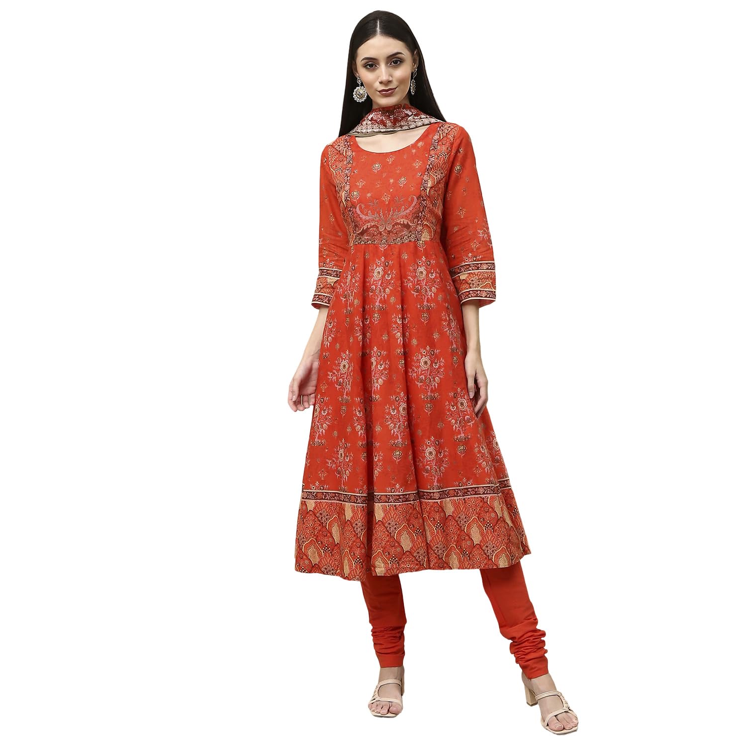 biba Women Cotton Anarkali Printed Suit Set-picture-41