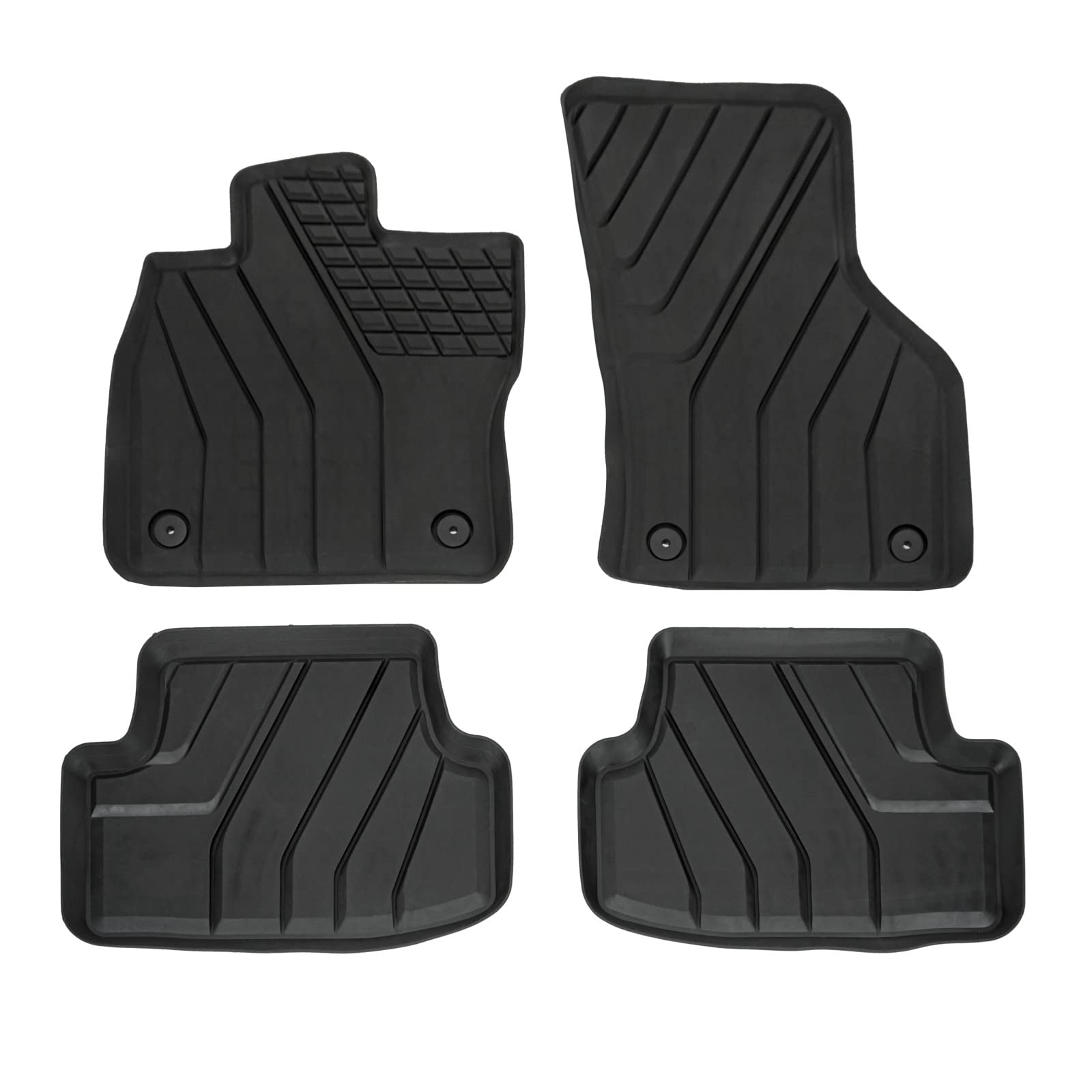 J&J AUTOMOTIVE | Eko Gummimatten Gummifußmatten Für Golf 7, 2012-2019, Schwarz, Anti-Rutsch, Ohne Geruch, Allwetter, Rand 3cm, Set 4-Teilig