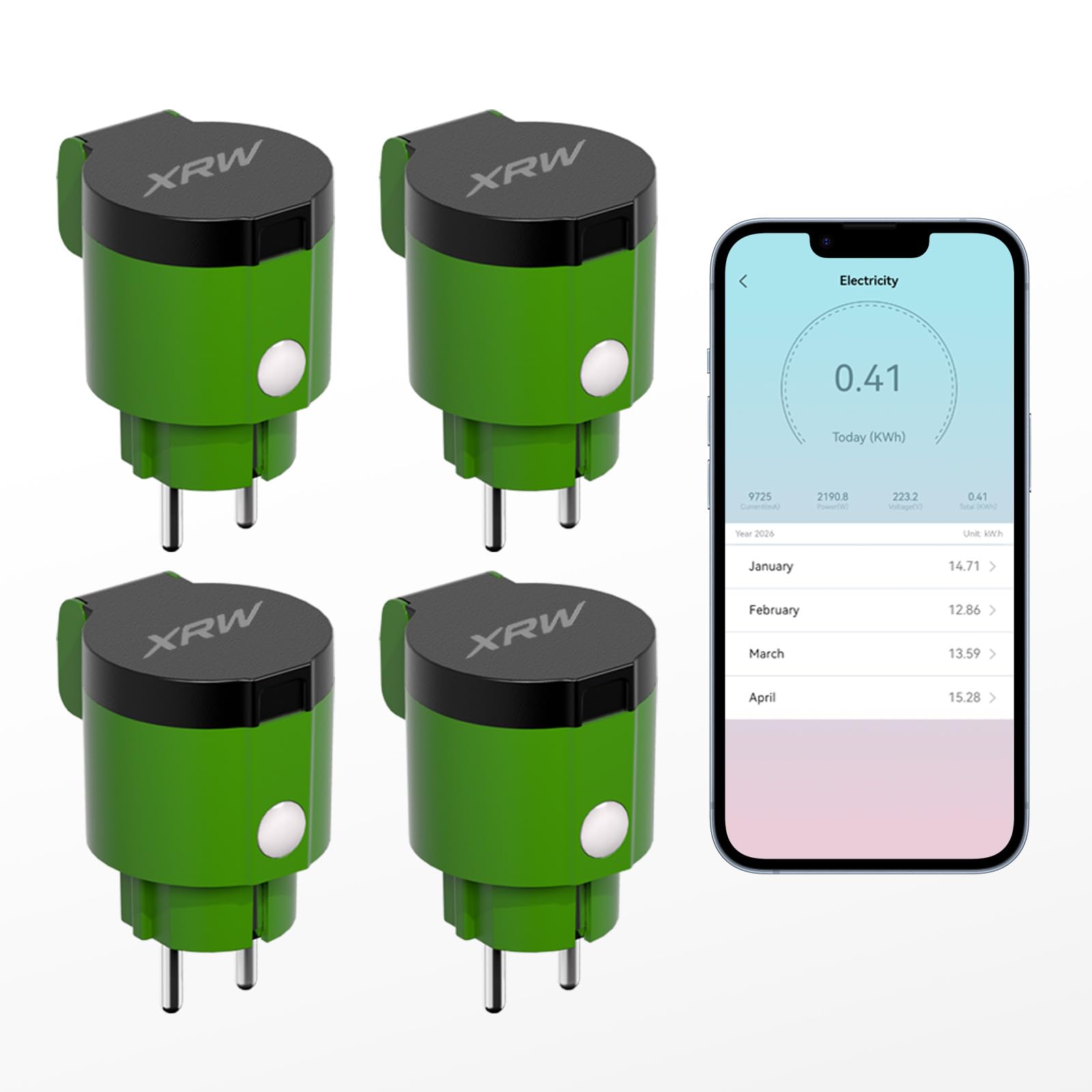 Smart WLAN Steckdose Outdoor 4er Pack - IP44 Wasserdicht