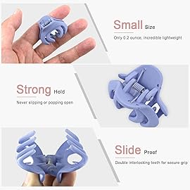 MAORULU Hair Clips for Women Girls Kids, 1.5 Inch Mini Hair Jaw Clips, 5 Colors, Pack of 10, with Gift Box