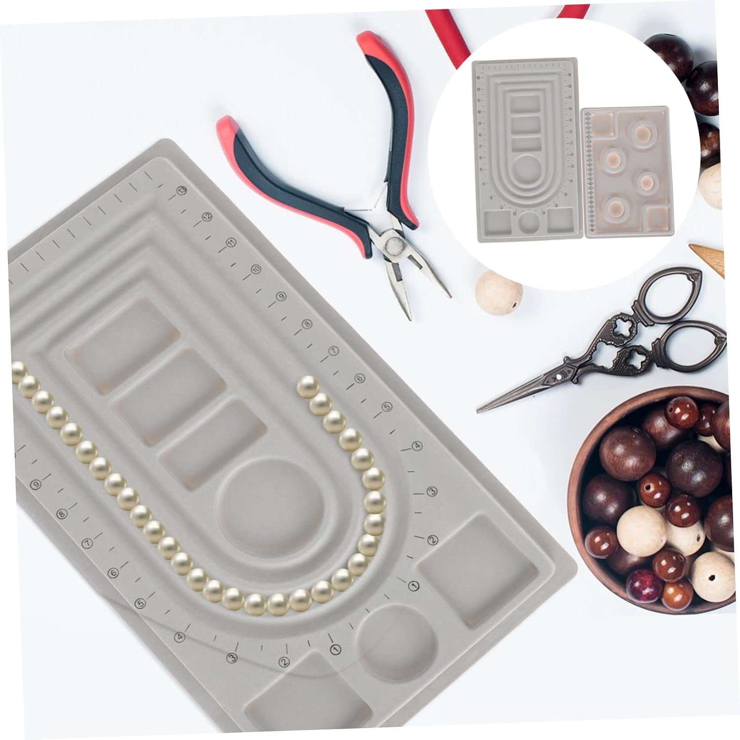 2pcs Plastic Bracelet Bead Design Boards with Groove for Jewelry Making