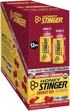Honey Stinger Electrolyte Energy Gel - Raspberry Lemonade, Box of 12 Pack