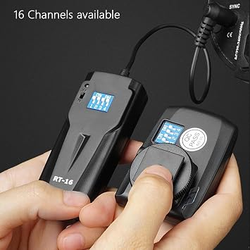 GODOX RT-16 Flash Trigger Set for Photo Monolight Studio Strobe, Universal 433MHz 16 Channels Wireless Trigger 1 Transmitter 2 Receiver Kit, Compatible with Canon Sony Nikon Fuji Olympus Pentax Camera