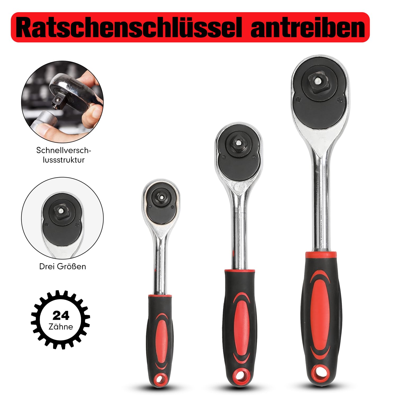 Set di chiavi a bussola, 216 pezzi, con cricchetto da 1/2", 1/4", 3/8", con chiave a cricchetto, cassetta degli attrezzi per lavorare su biciclette e automobili