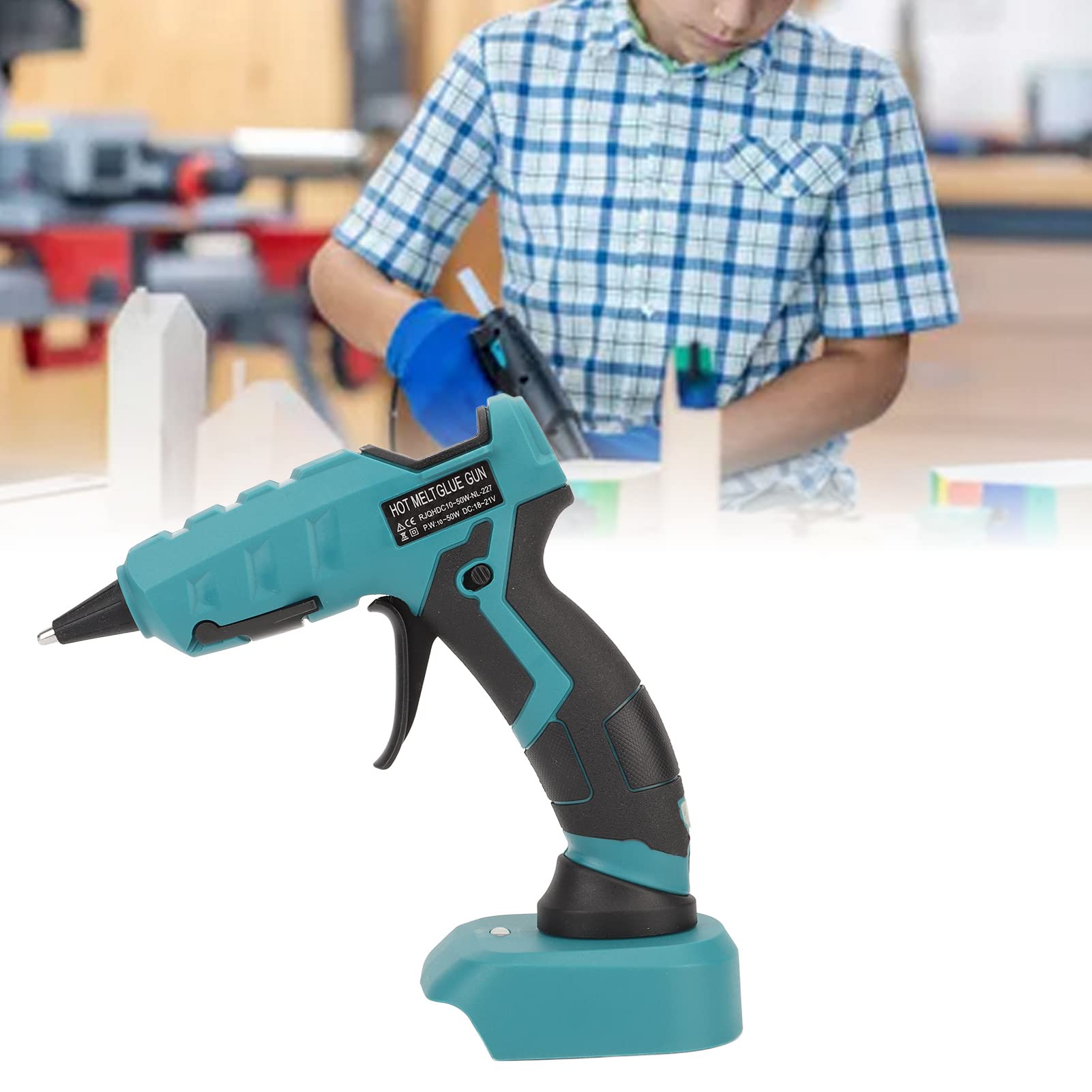 Colla a caldo senza fili Preriscaldamento rapido Colla portatile per scottature compatibile con batterie da 18 V per riparazioni domestiche fai-da-te Vacanze