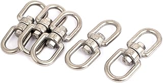 Aexit 5mm Thickness Hooks 304 Stainless Steel Double End Eye Swivel Hook Shackle Screw-in Hooks 5 Pcs