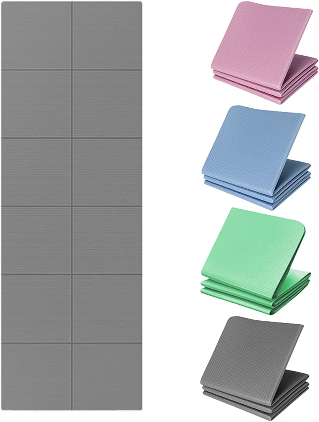 Foldable Yoga Mat for Travel & Home Workouts, Lightweight & Non-Slip TPE โ Ideal for Yoga, Pilates, Stretching & Floor Exercises โ Folding Exercise Mat for Women & Men