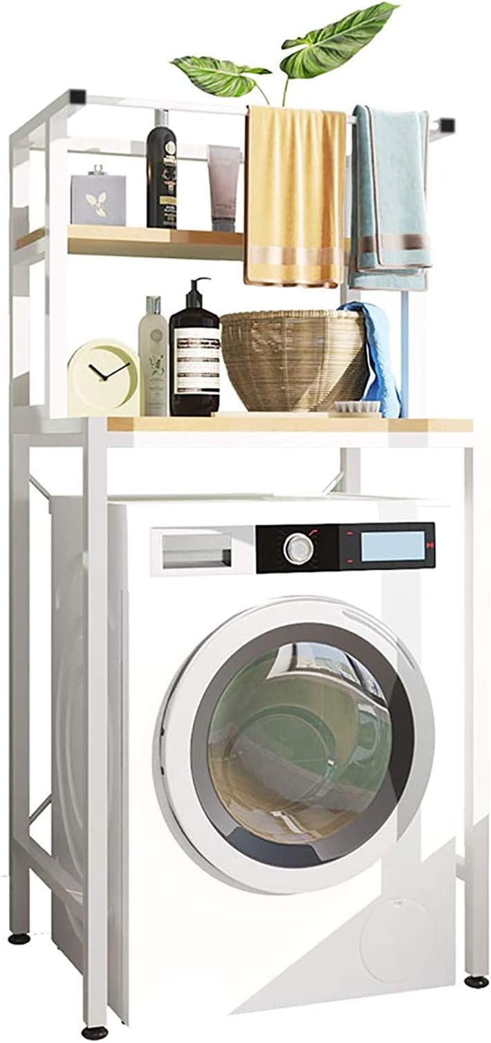 U-HOOME Bathroom Space Saver,Over The Toliet The Drum Washing Machine Rack,Bathroom Corner Stand Storage Organizer,Bathroom Tower Shelf,Washing Machine Stand Washing Machine Storage Shelf (4)