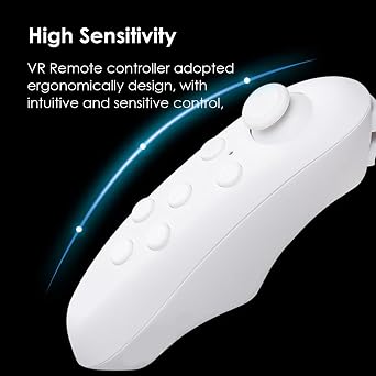Mini VR Remote Controller Gamepad Bluetooth Control, VR Remote Controller 4 Modes for Mobile Phone Bluetooth Selfie Timer Joystick, Gamepad Game Controller for Android IOS Tablet (No Batteries)
