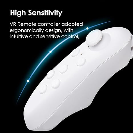 Mini VR Remote Controller Gamepad Bluetooth Control, VR Remote Controller 4 Modes for Mobile Phone Bluetooth Selfie Timer Joystick, Gamepad Game Controller for Android IOS Tablet (No Batteries)