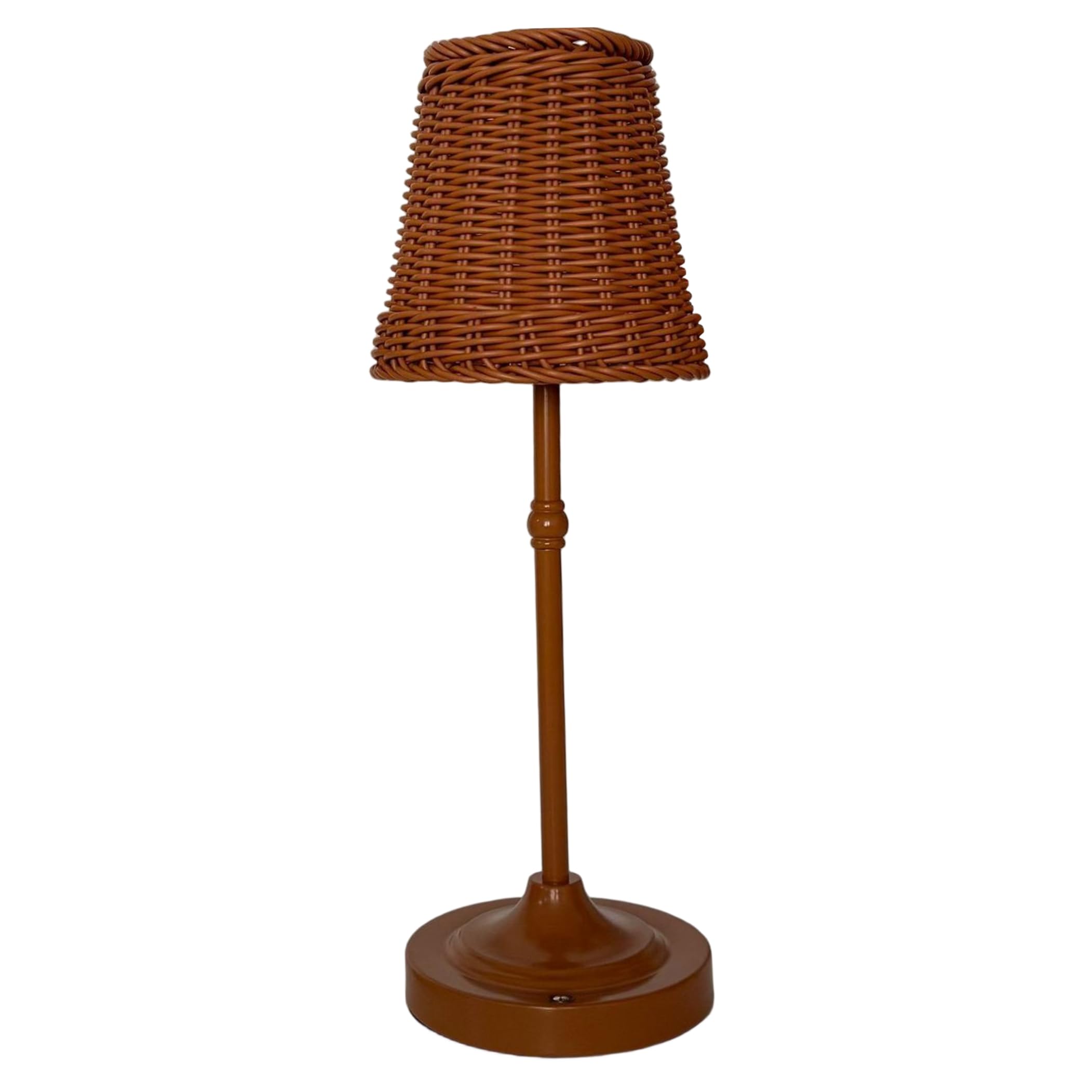 Neptuiby Wicker Lamp, Boho Rattan Table Lamp Touch Control 3 Light Modes USB-C Rechargeable Bedside Home Decor (Brown).