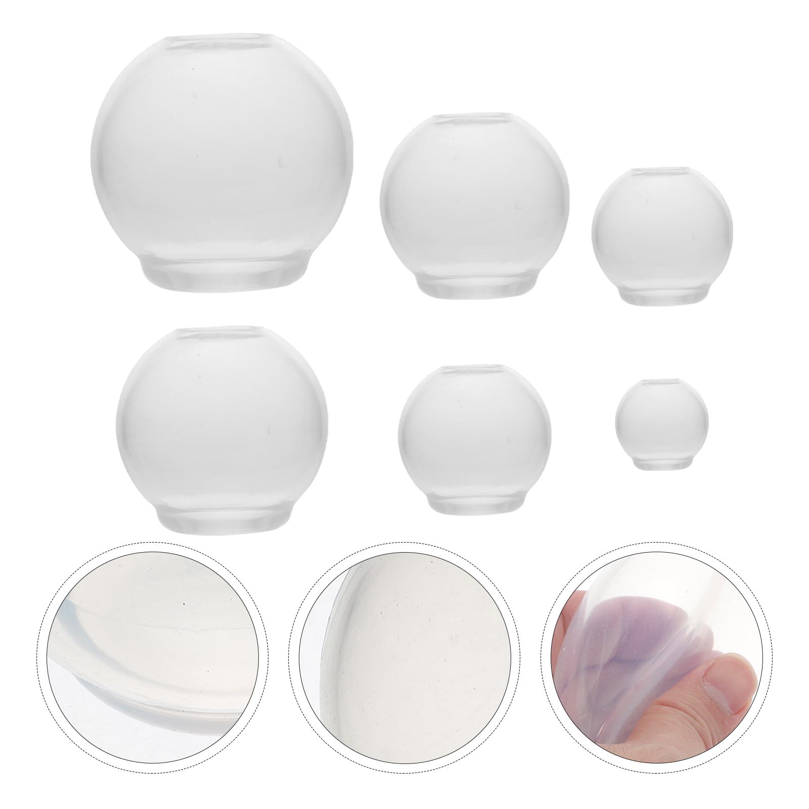 6 Stück Hochtransparente Silikonform Teiliges mit Kugeln Langlebige Wiederverwendbare DIY Kristallball Gießform für Handwerk Einfach zu Reinigen Widerstandsfähig gegen Verformung