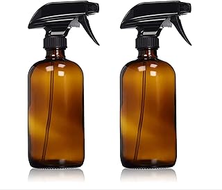Amber Glass Spray Bottles 2 Pack,Amber Glass Spray Bottles Large 500ml Amber Glass Spray Bottles-17oz Brown Glass Spray Bottles Adjustable Nozzle Squirt Amber Glass Spray Bottle