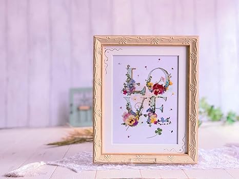 Amazon ラブ の文字をお花で飾ったアート押し花額 フラワーアレンジメント オンライン通販