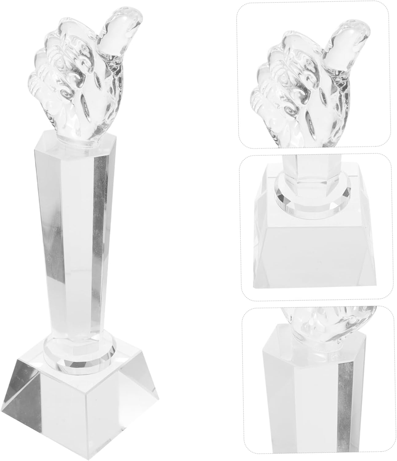 Transparent Crystal Trophy Award for Workers Elegant for School Competitions Party Games and Desk Decor Lightweight and Compact Trophy Ornament