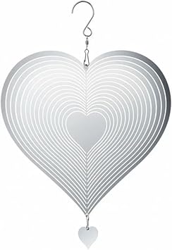 Stainless Steel Wind Spinners,3D Metal Hanging Wind Spinners,Love Heart Wind Chime for Outdoor Indoor Balcony Yard Garden Decoration