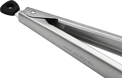 Miniatura 4 de Devico Pinzas de cocina para cocinar, 2 piezas de 12 pulgadas 188 de acero inoxidable de metal para barbacoa con cerradura