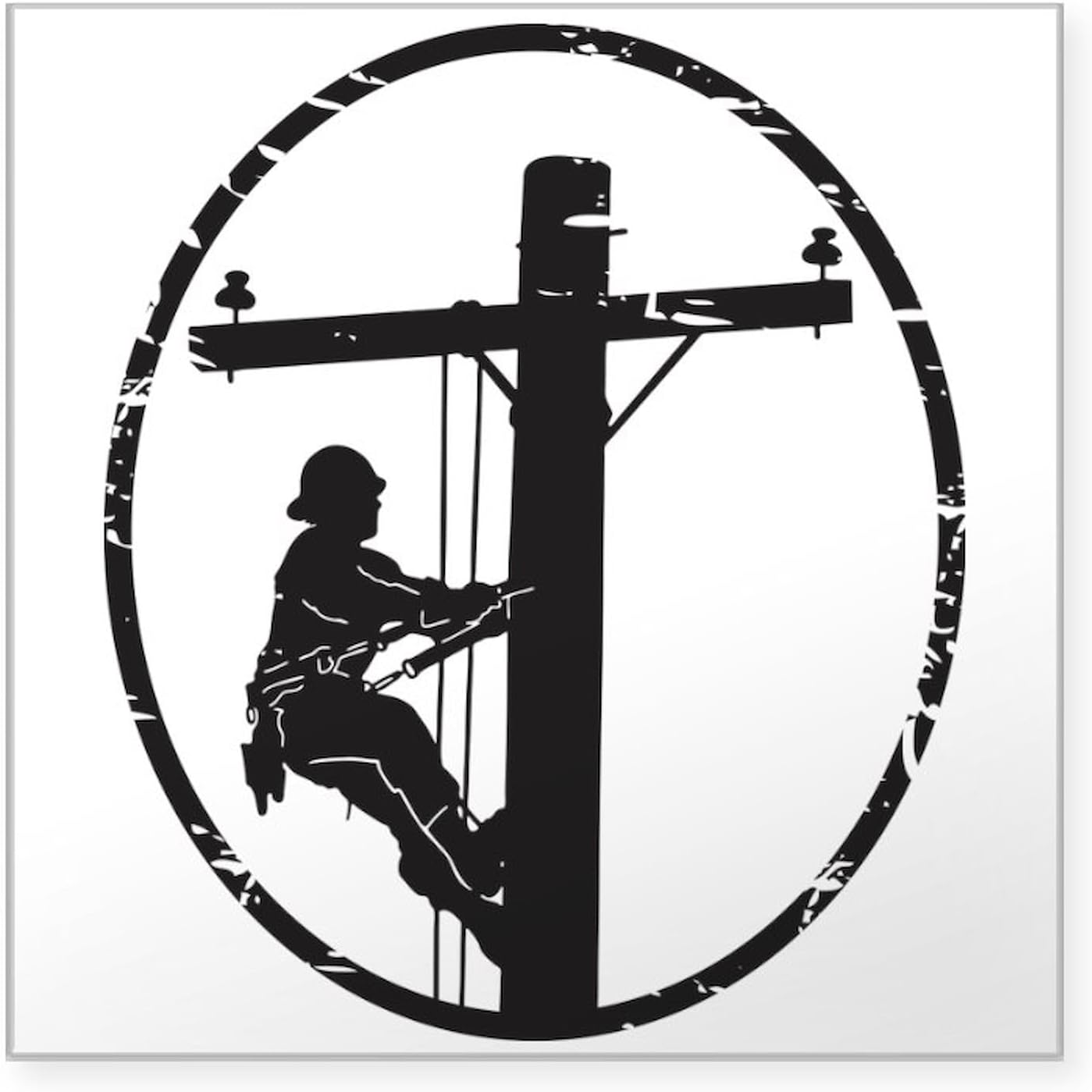 CafePress Linemans Wife3 White Square Sticker 3 X 3 Square Bumper Sticker Car Decal
