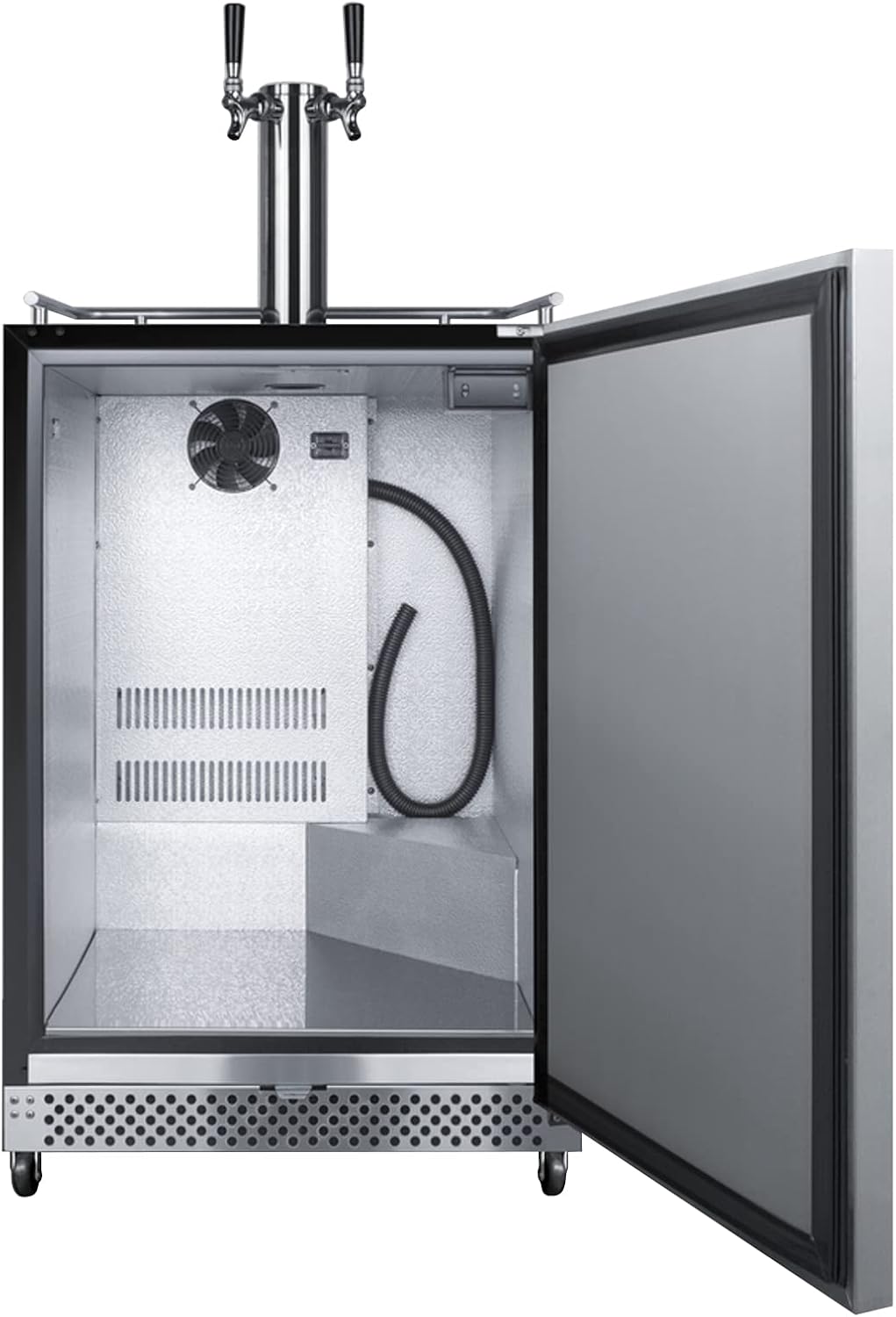 Summit Appliance SBC696OSCFTWIN 24" Wide Built-In Outdoor Cold Brew Coffee Kegerator; Dual Tap Kit; Weatherproof; Full-sized Coffee Dispenser; Digital Thermostat; Automatic Defrost