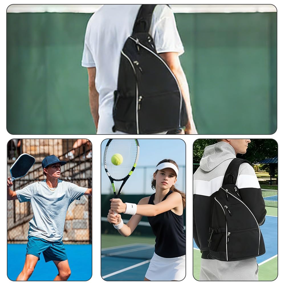 1 Unidad Bolsa de Pickleball, Pickleball Sling Bag Mochila, Mochila Cruzada Reversible para Hombres y Mujeres, Bolso Bandolera Portátil con Gancho para Equipo y Equipo, sostiene Palas, Pelotas