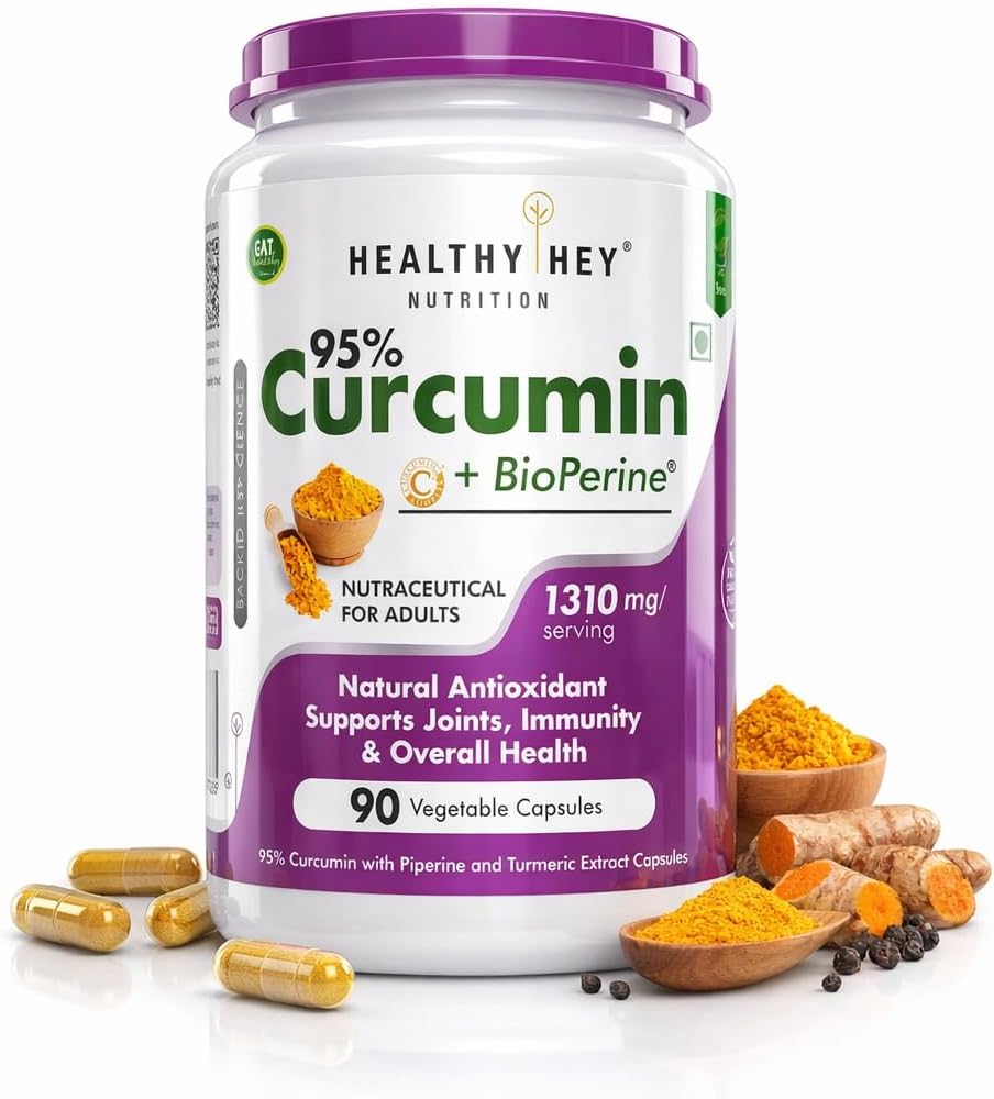 Curcumin with Bioperine 1310mg (Ultra Pure) | Organic Turmeric, 90 Vegetable Capsules with Piperine