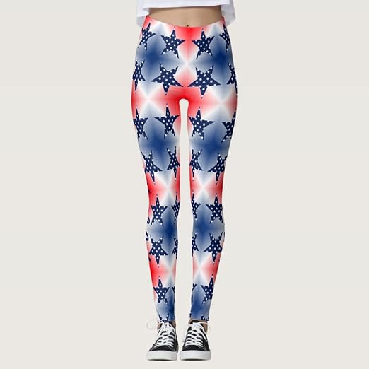 SRTUMEY Patriotic Leggings for Women 