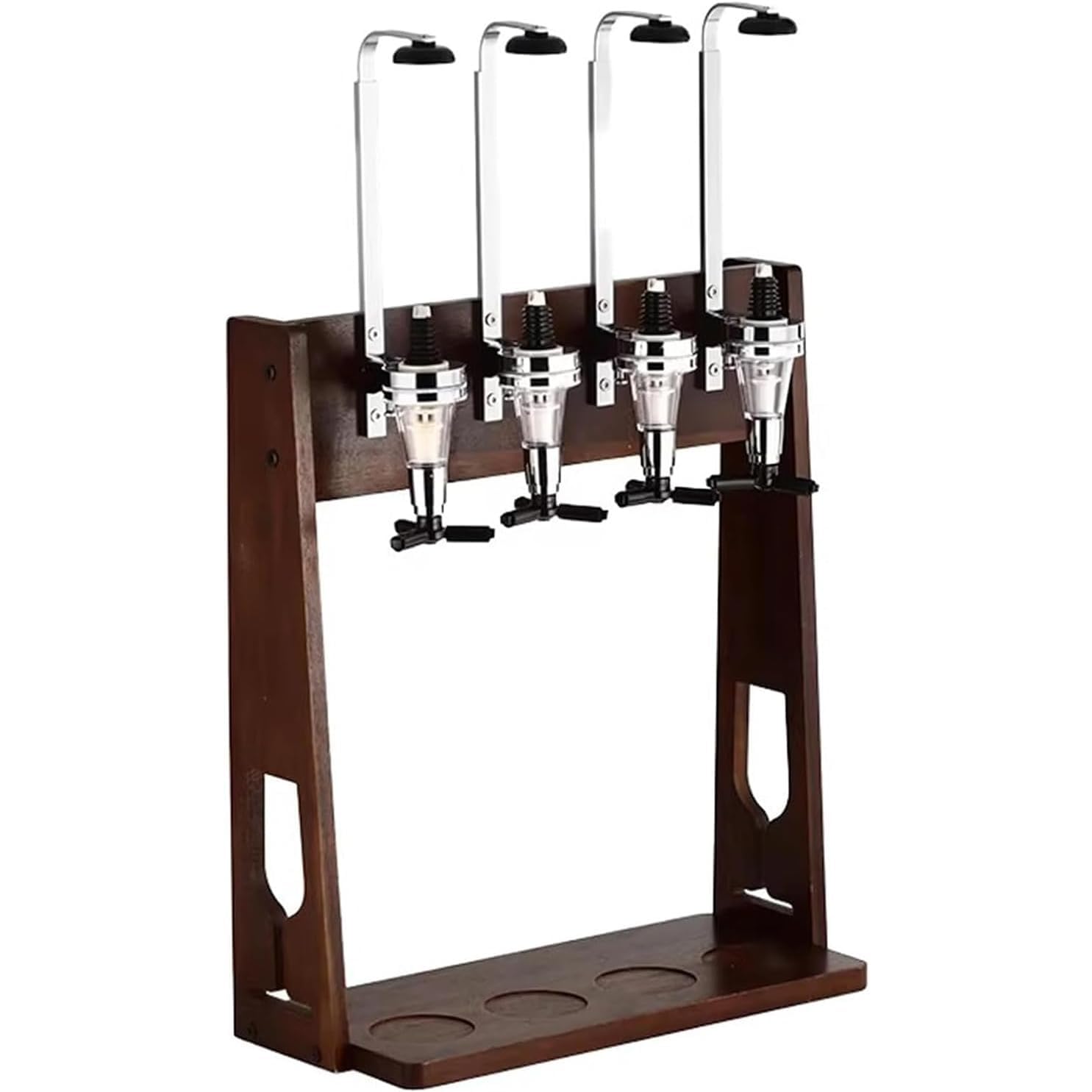oiakus 4 Bottle Drinks Dispenser, Liquor Dispenser Station, 25/35/45 Ml Measured Shot Glasses, for Parties, Bars, Karaoke